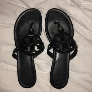 Matte black Tory Burch sandals